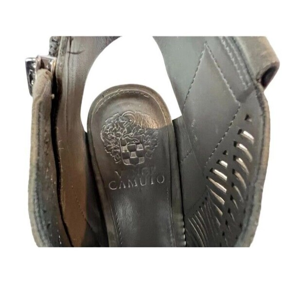 Vince Camuto Shady Grey Kimora Ankle Heel Bootie  Size 8  Open Toe Suede Cutout - Picture 9 of 11